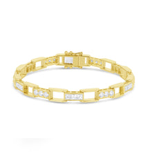 French Cut & Round Brilliant Cut Diamond Tennis Bracelet