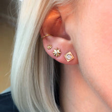 Gold & Diamond Square Studs