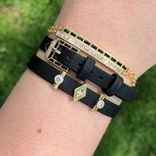 Gold & Black Onyx Baguette Bar Bracelet