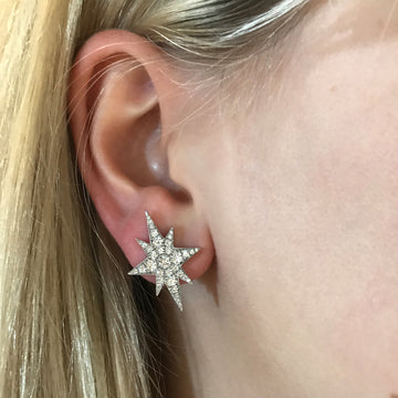 Gold Elongated Star Earrings