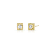 Gold & Diamond Square Studs
