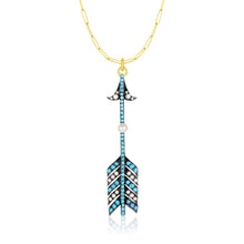 Estate Turquoise & Pearl Arrow Pendant