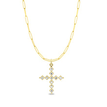 Gold French Cut Cross Pendant