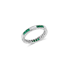 Art Deco Diamond & Emerald Band