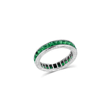Art Deco Emerald Straight Line Band