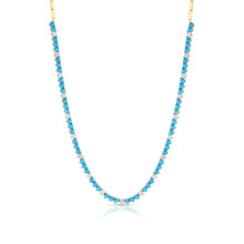 Turquoise & Diamond Riviera Necklace