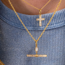 Art Deco Small Carré Cut Diamond Cross