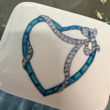 Art Deco French Cut Heart Pendant with Bow