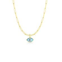 Turquoise, Sapphire & Diamond Evil Eye Pendant