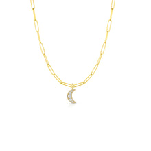 Gold & Diamond Small Crescent Moon Charm