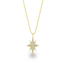Elongated Star Gold & Diamond Pendant