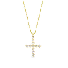 Gold French Cut Cross Necklace