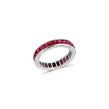 Art Deco Ruby Straight Line Band