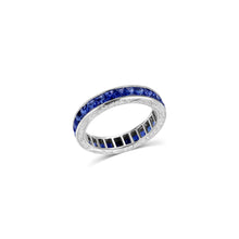Art Deco Sapphire Straight Line Band
