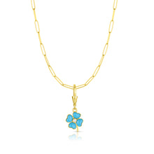 Turquoise & Diamond Clover Pendant