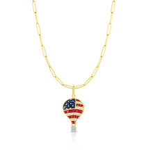 USA Flag Hot Air Balloon Pendant