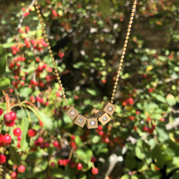 Gold Floating Diamond Necklace