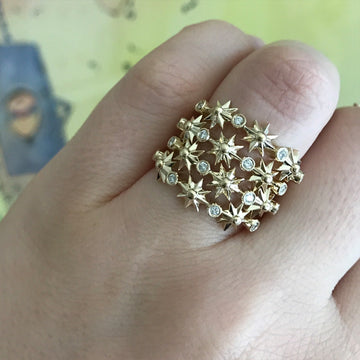 Yellow Gold Star Stacking Band