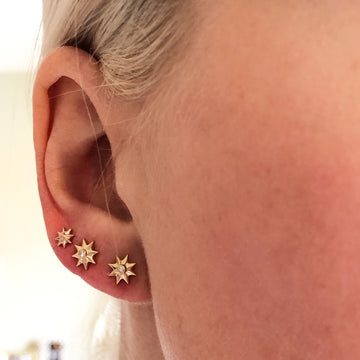 Large Gold Star Studs