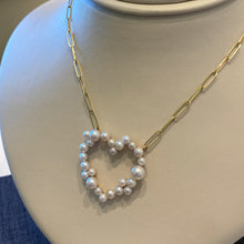 Open Pearl Heart Necklace