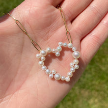 Open Pearl Heart Necklace