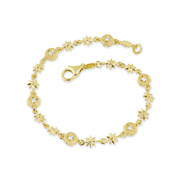 Gold Star & Octagonal Starred Link Bracelet,  - Katherine & Josephine