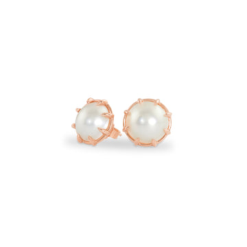 Gold Pearl Stud Earrings, Jewelry - Katherine & Josephine