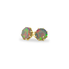 Gold Ethiopian Opal Stud Earrings, Jewelry - Katherine & Josephine