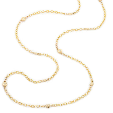 Gold Octagonal Starred & Star Link Chain Necklace,  - Katherine & Josephine