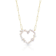 Open Pearl Heart Necklace