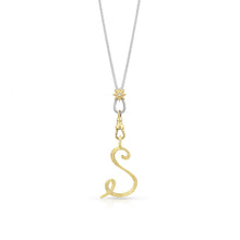 Yellow Gold & Silver Cutout Initial Necklace