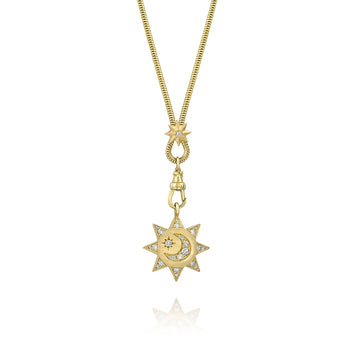 Yellow Gold Sun, Moon & Stars Chain Necklace, Jewelry - Katherine & Josephine